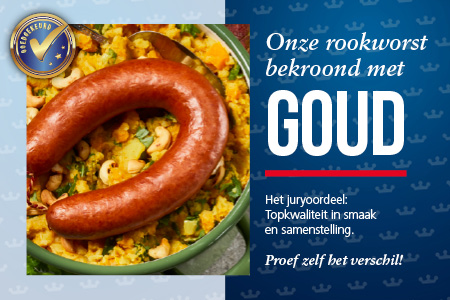Onze rookworst is in 2025 met goud bekroond!